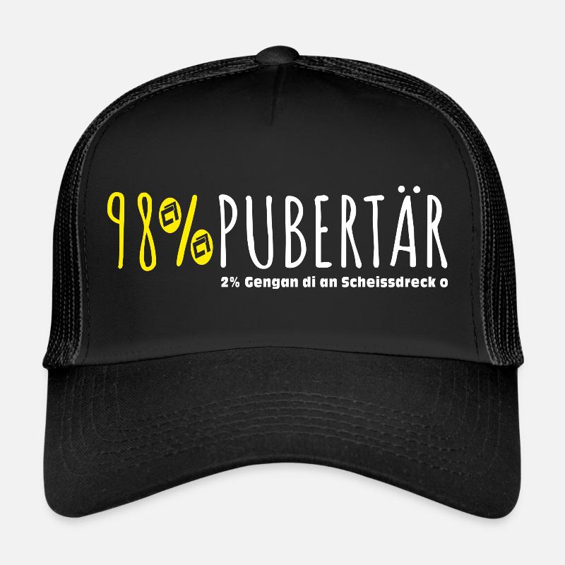 98% PUBERTÄR - Trucker Cap - Schwarz/Schwarz