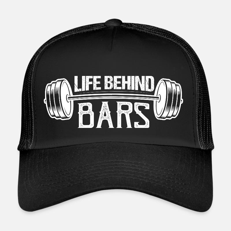 Life Behind Bars Weight Lifting Workout Training Trucker Cap