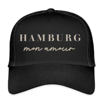 HAMBURG MON AMOUR - Trucker Cap - Schwarz/Schwarz - Vorne