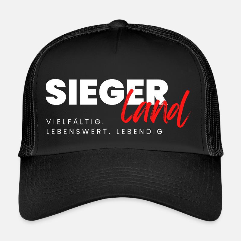 Siegerland - vielfaltig - lebenswert - lebendig - Trucker Cap - Schwarz/Schwarz
