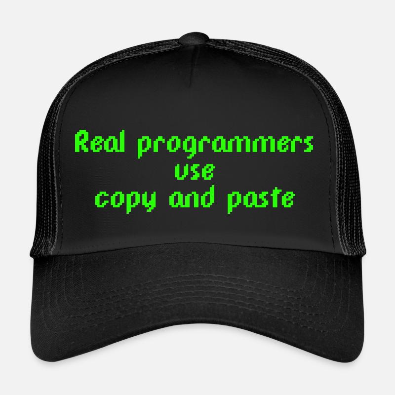 Les vrais programmeurs utilisent le copier-coller - Casquette trucker  - noir/noir