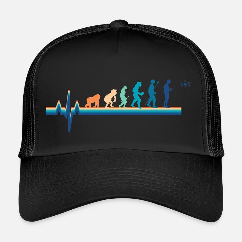 Évolution battement de cœur Drone - Casquette trucker  - noir/noir