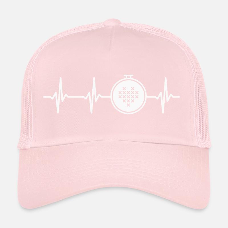 Cross Stitching Heartbeat Trucker Cap