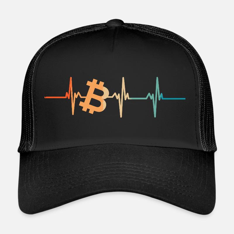 Bitcoin-Herzschlag - Trucker Cap - Schwarz/Schwarz
