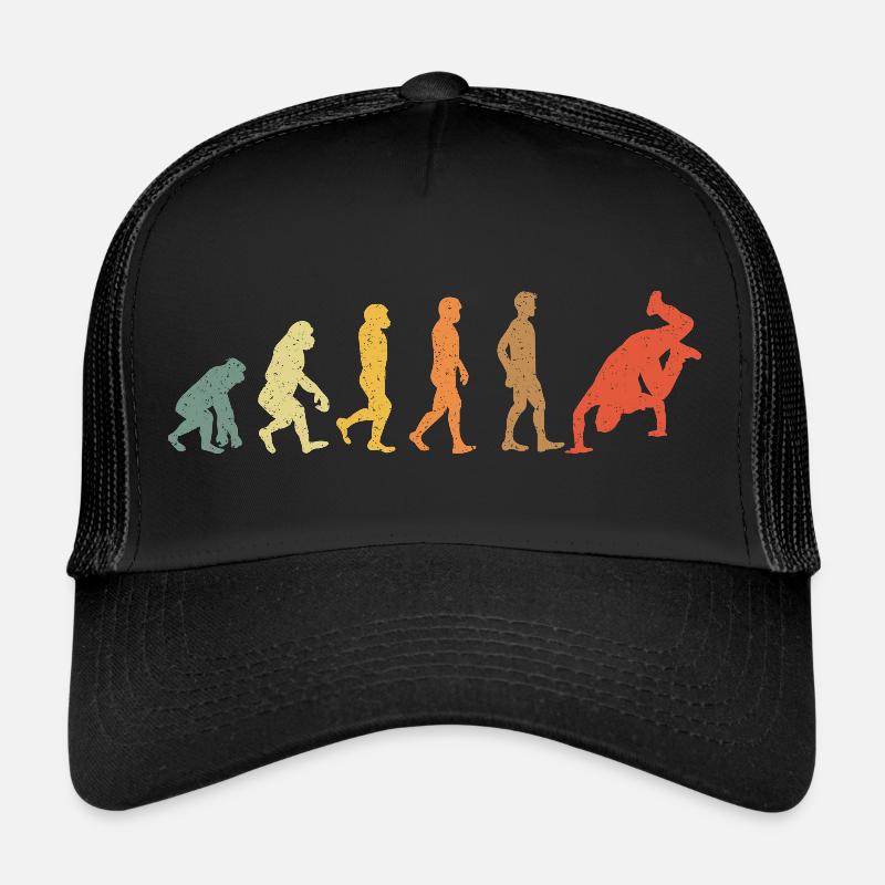 Breakdance Evolution vintage rétro - Casquette trucker  - noir/noir