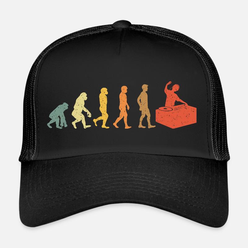 DJ Evolution vintage retro - Trucker Cap - Schwarz/Schwarz