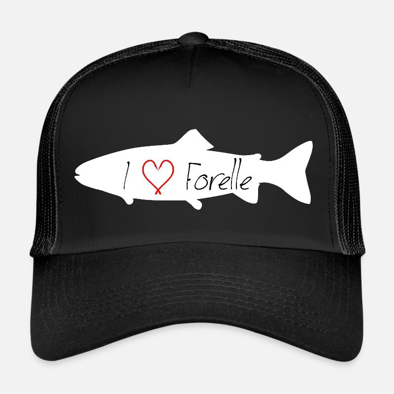 I love Trout White - Trucker Cap - black/black