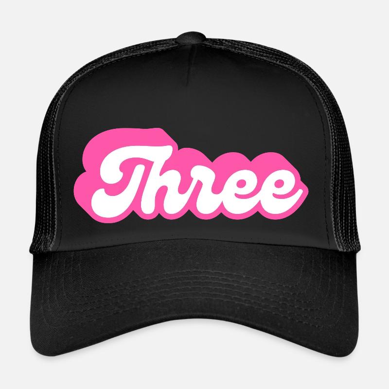 Three birthday - 3e anniversaire rétro rose Casquette trucker 