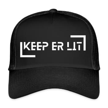 Keep er Lit - Impression en gras - Casquette trucker  - noir/noir - Devant