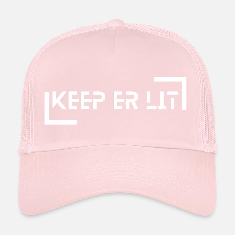 Motorcycle phrase 'Keep er Lit' - Bold Print Trucker Cap