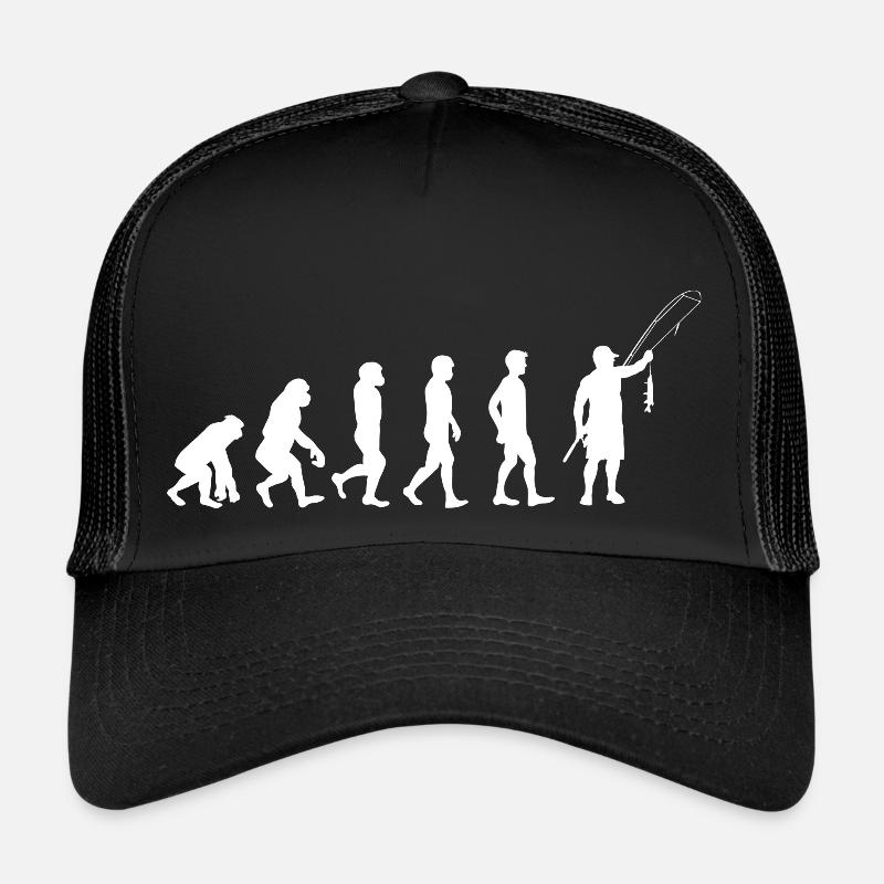 Evolution Angler weiß - Trucker Cap - Schwarz/Schwarz