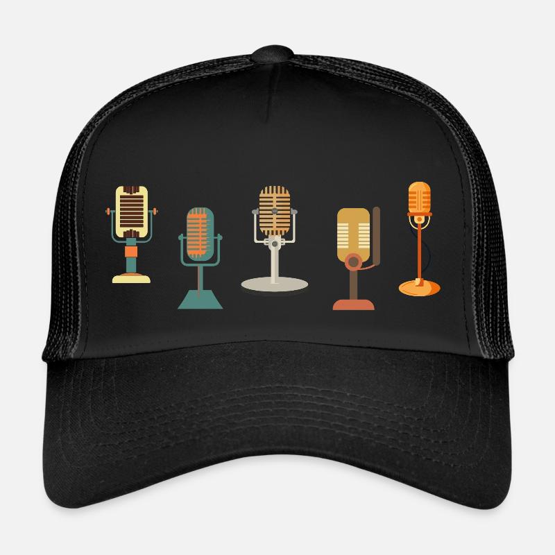 Vintage Retro Microphone Trucker Cap