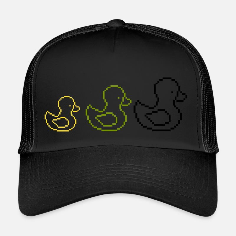 pixel enten - Trucker Cap - Schwarz/Schwarz