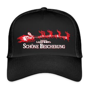 Schöne Bescherung Logo Mit Weihnachtsmann - Trucker Cap - Schwarz/Schwarz - Vorne