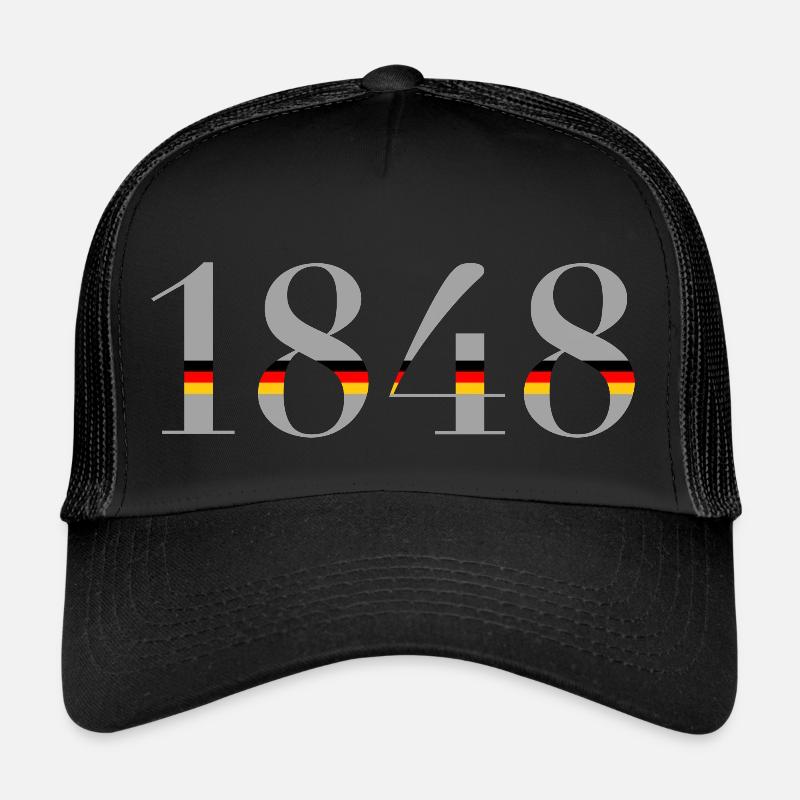 1848 - Trucker Cap - Schwarz/Schwarz
