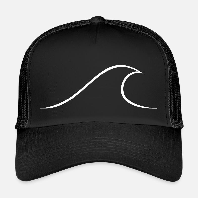 Welle Vektor Piktogramm - Trucker Cap - Schwarz/Schwarz