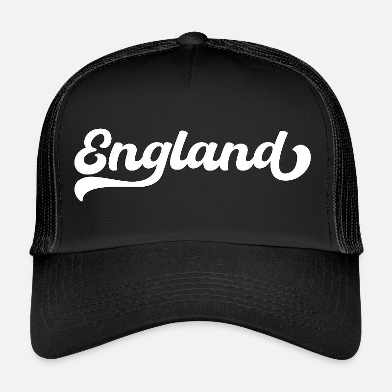 England, Aesthetic Retros Typography - Trucker Cap - black/black