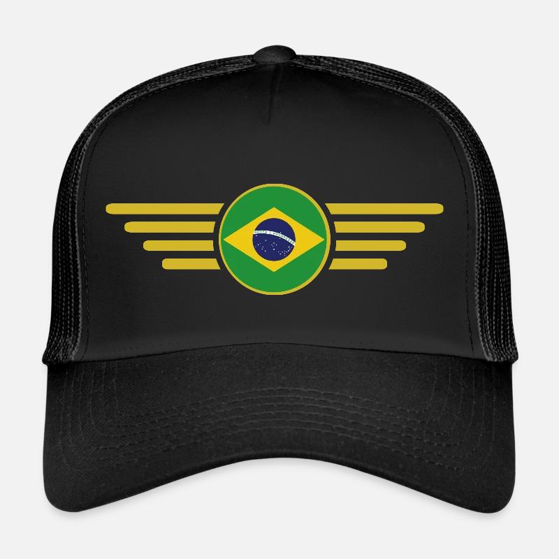 J’aime le Brésil, T-shirt design de style élégance - Casquette trucker  - noir/noir