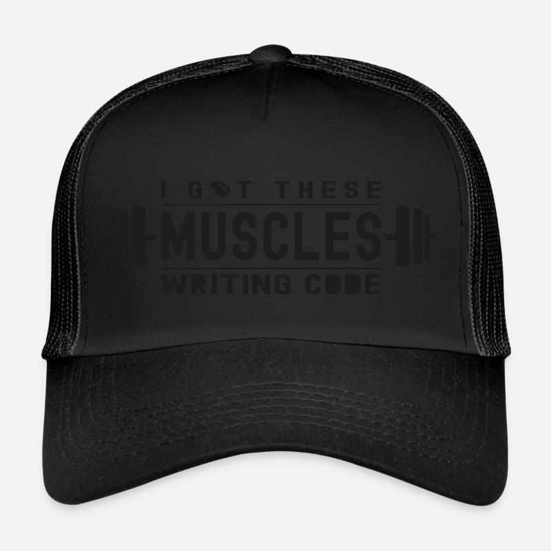 Ich habe diese Muskeln, wenn ich Code für Geeks oder Nerds schreibe - Trucker Cap - Schwarz/Schwarz