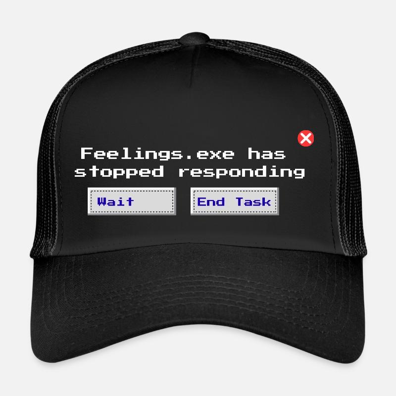 Feelings.exe Has Stopped Responding – Glitched Sad - Trucker Cap - black/black