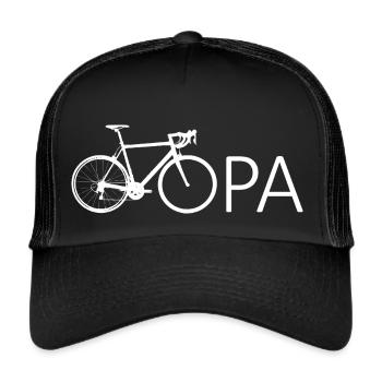 Opa fährt Fahrrad - Trucker Cap - Schwarz/Schwarz - Vorne