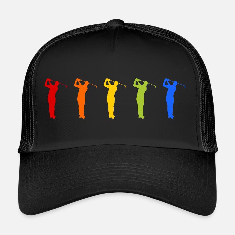 Golfspieler in einer Reihe Trucker Cap