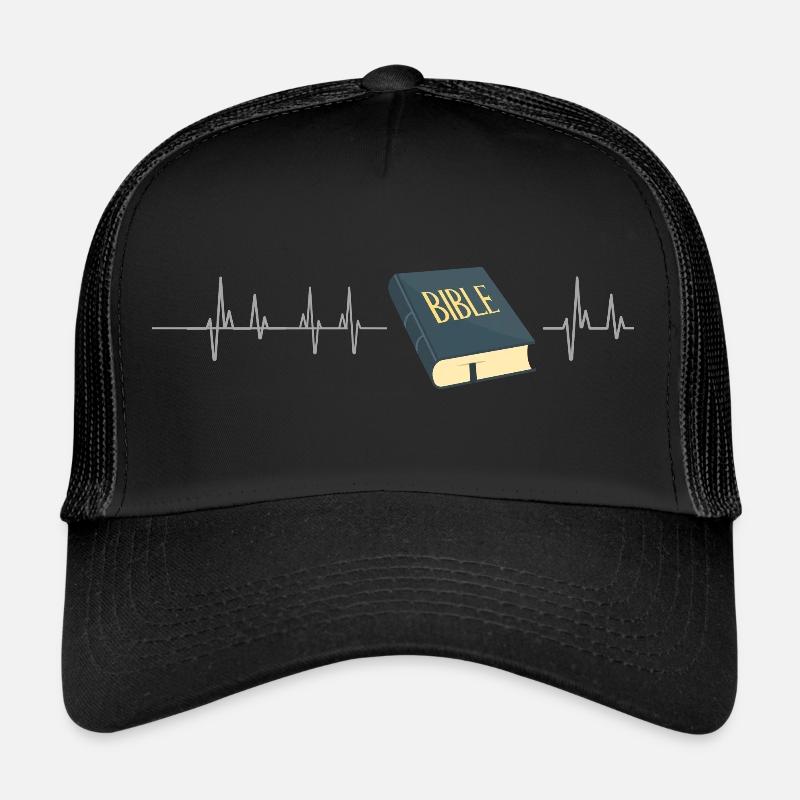 Bibel bible Gott Frequenz - Trucker Cap - Schwarz/Schwarz