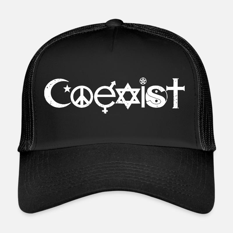 Coexist - Casquette trucker  - noir/noir