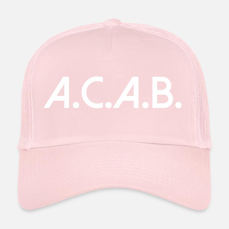 acab all cops are bastards saying text font Trucker Cap