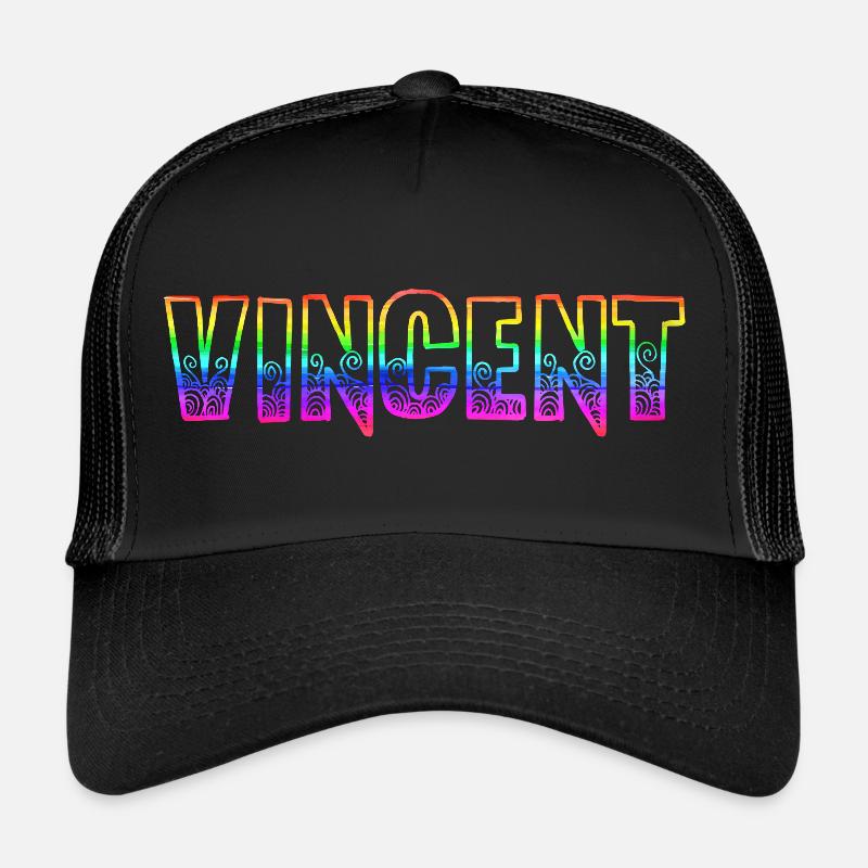 vincent rs regenbogen - Trucker Cap - Schwarz/Schwarz