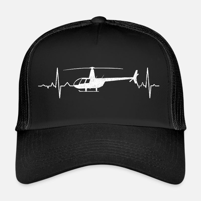 Helikopter Hubschrauber Pilot Herzschlag Trucker Cap