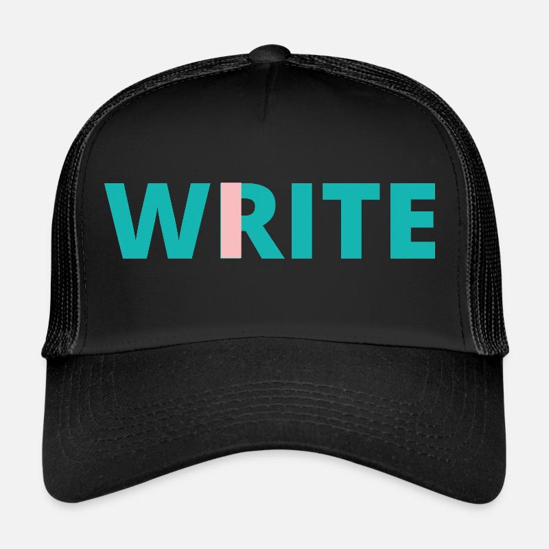 Ich schreibe Single Word Design Selbstreflexiv - Trucker Cap - Schwarz/Schwarz