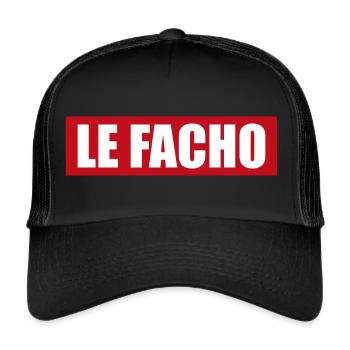 Le facho | cadeau marrant pour droitard - Casquette trucker  - noir/noir - Devant