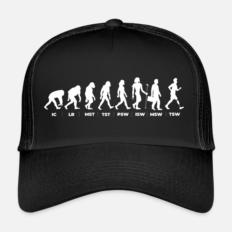 L’évolution et le cycle de la démarche (gOT it!) - Casquette trucker  - noir/noir