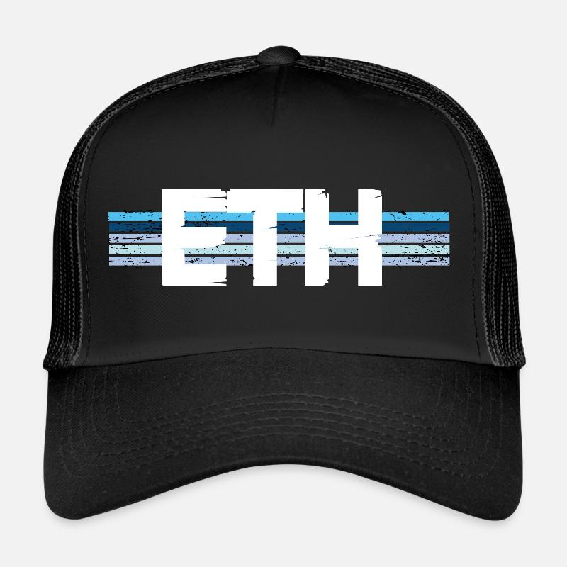 Ethereum Eth Crypto Kryptowährung - Trucker Cap - Schwarz/Schwarz