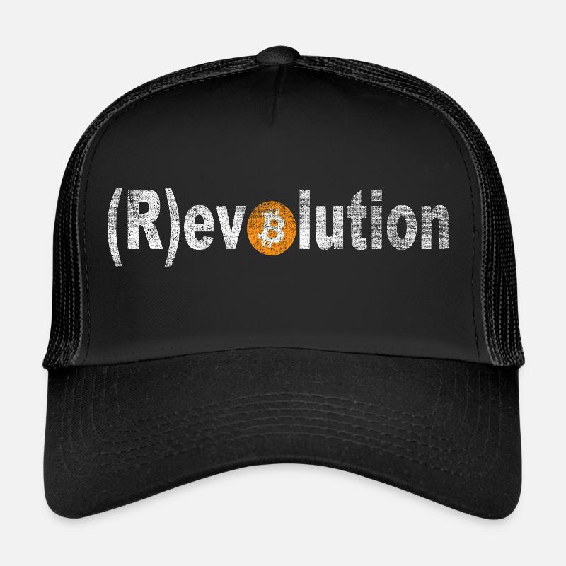 Bitcoin signifie Révolution évolution BTC logo crypto Casquette trucker 
