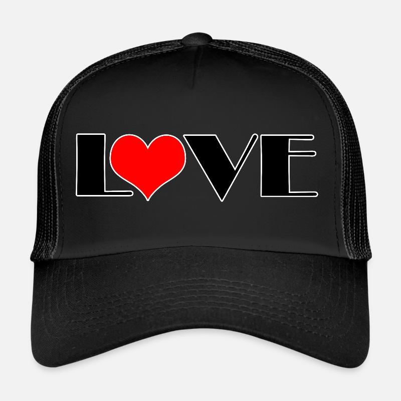 Liebestext - Trucker Cap - Schwarz/Schwarz