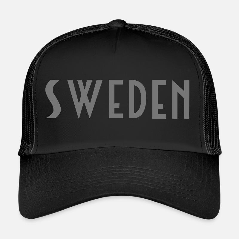 Suède - Casquette trucker  - noir/noir