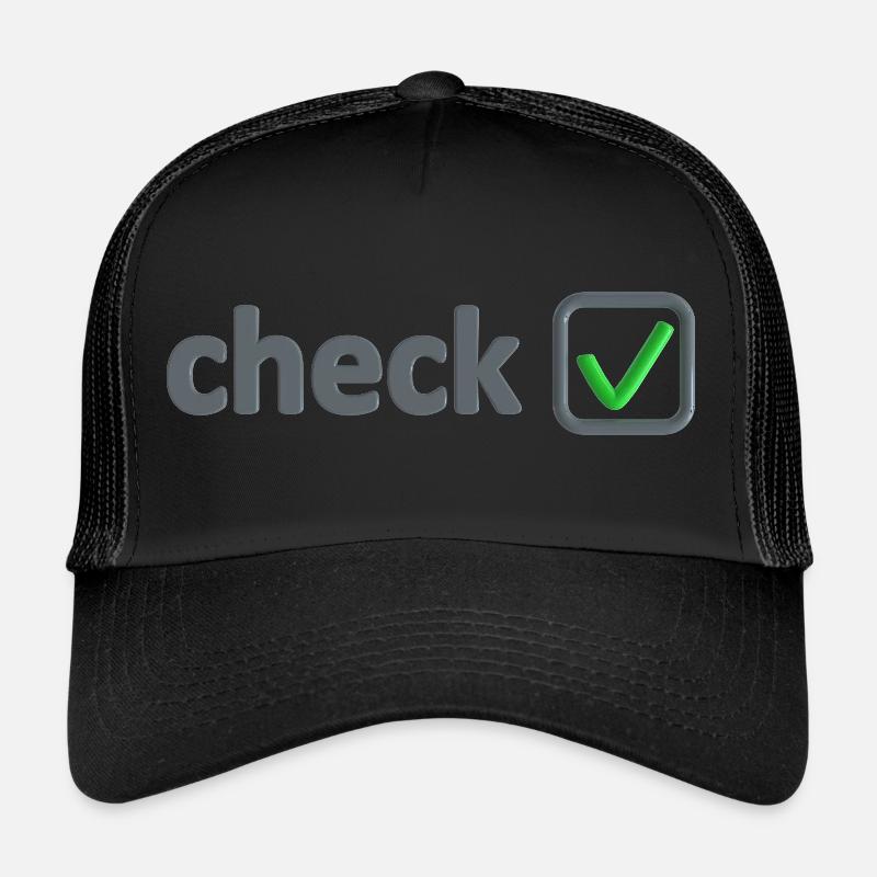 check box mit grünem haken alles ok Trucker Cap