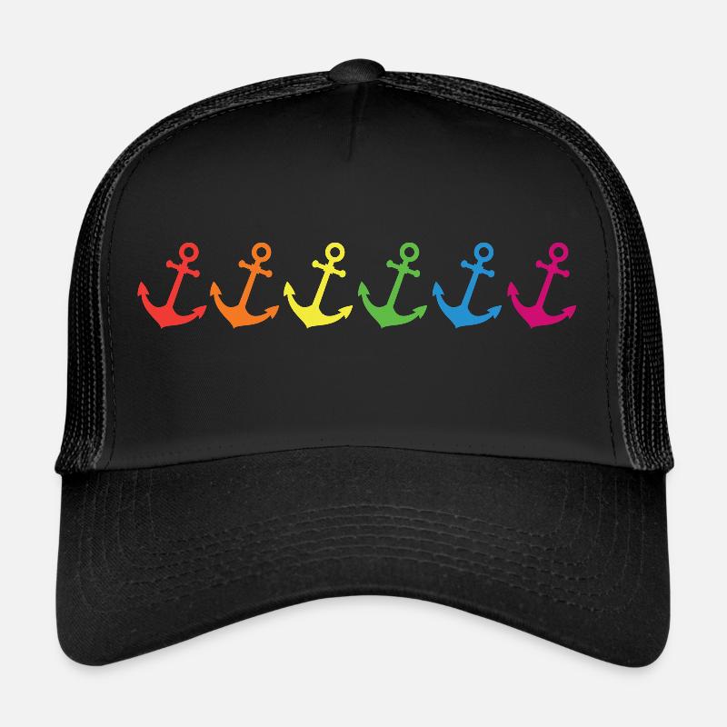 Ancre Arc-en-ciel - Casquette trucker  - noir/noir