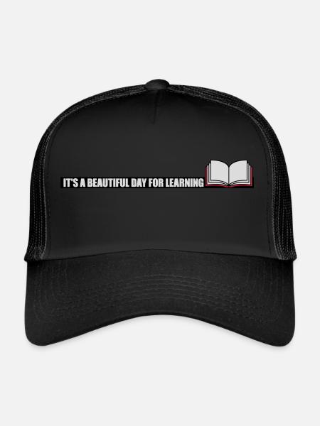 beautiful day for learning - Trucker Cap - black/black - Front