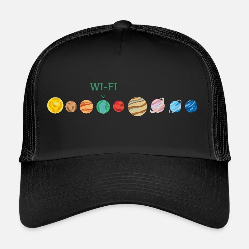Wi-Fi dans l’espace - Casquette trucker  - noir/noir