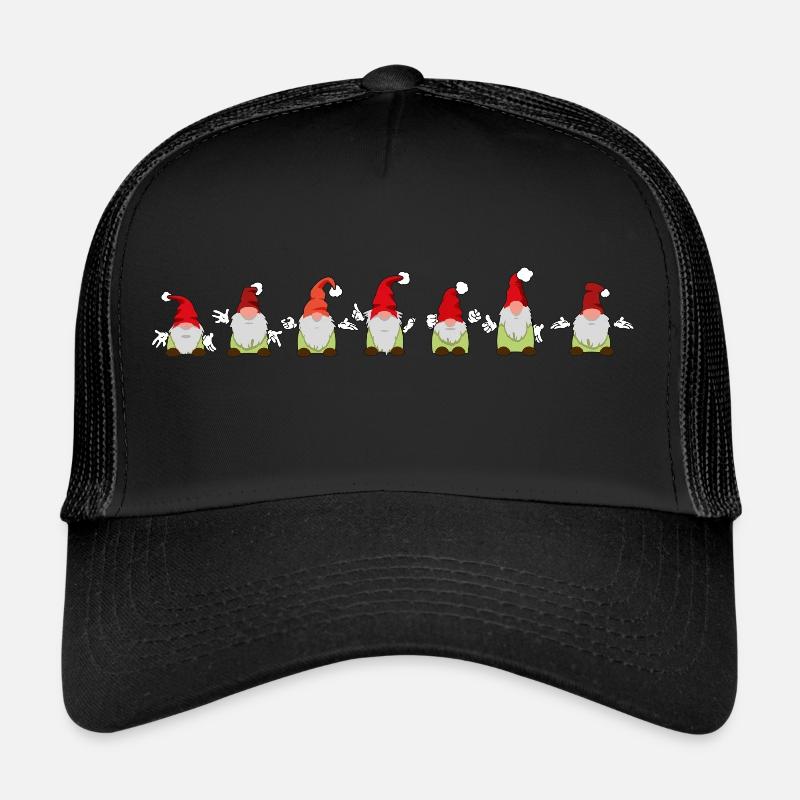 sieben Weihnachtswichtel - Trucker Cap - Schwarz/Schwarz
