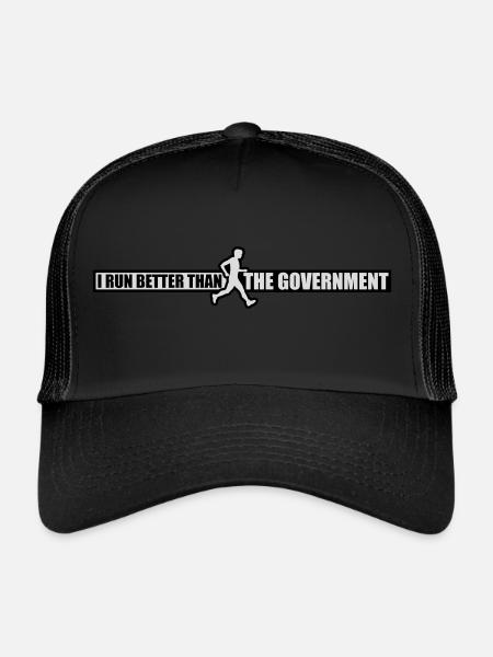 run better than government - Trucker Cap - black/black - Front