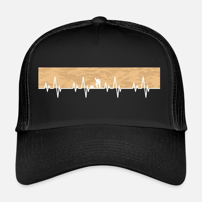 Bauarbeiter Herzschlag Arbeiter - Trucker Cap - Schwarz/Schwarz
