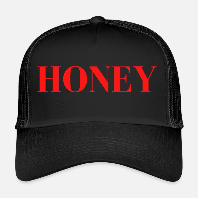Honey Print - Trucker Cap - Schwarz/Schwarz