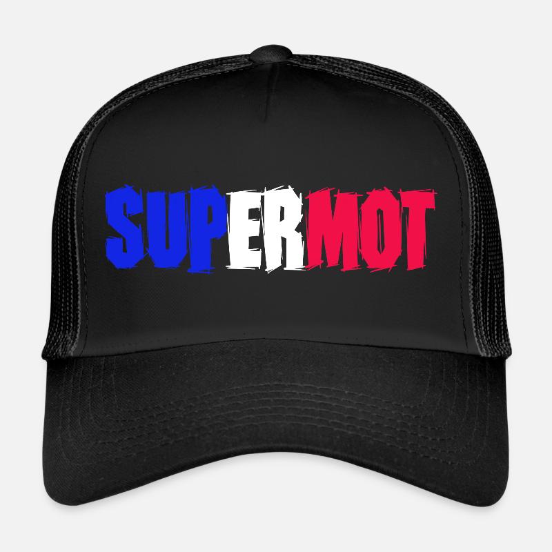 Supermot logo blue white red Trucker Cap