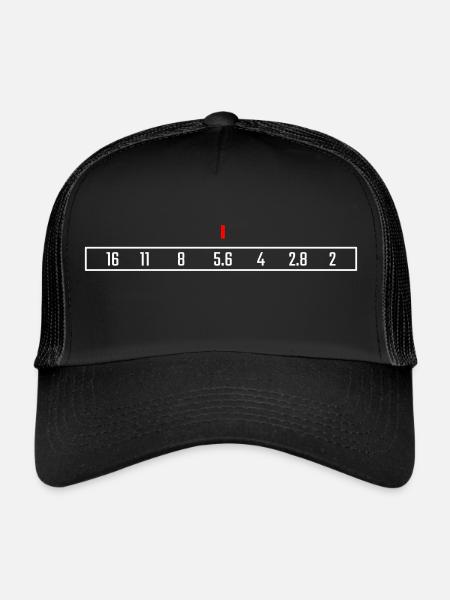 Réglage de l’ouverture f-stop f5.6 - Casquette trucker  - noir/noir - Devant
