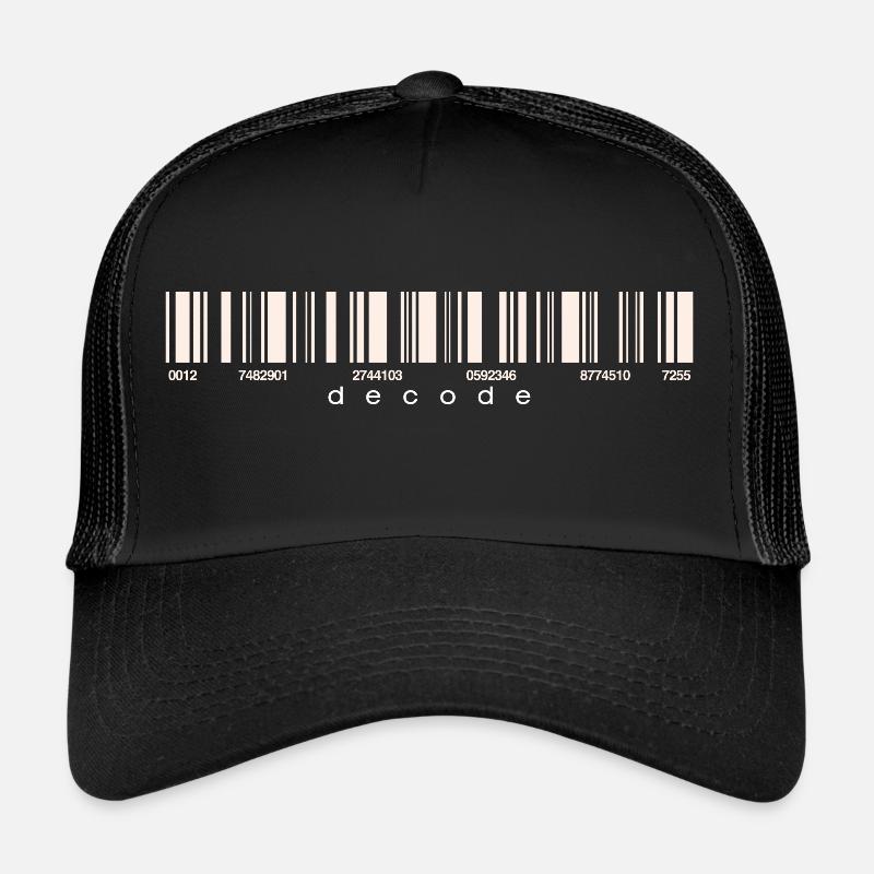 Code Strichcode Barcode Zahlen Einkauf Scan Trucker Cap