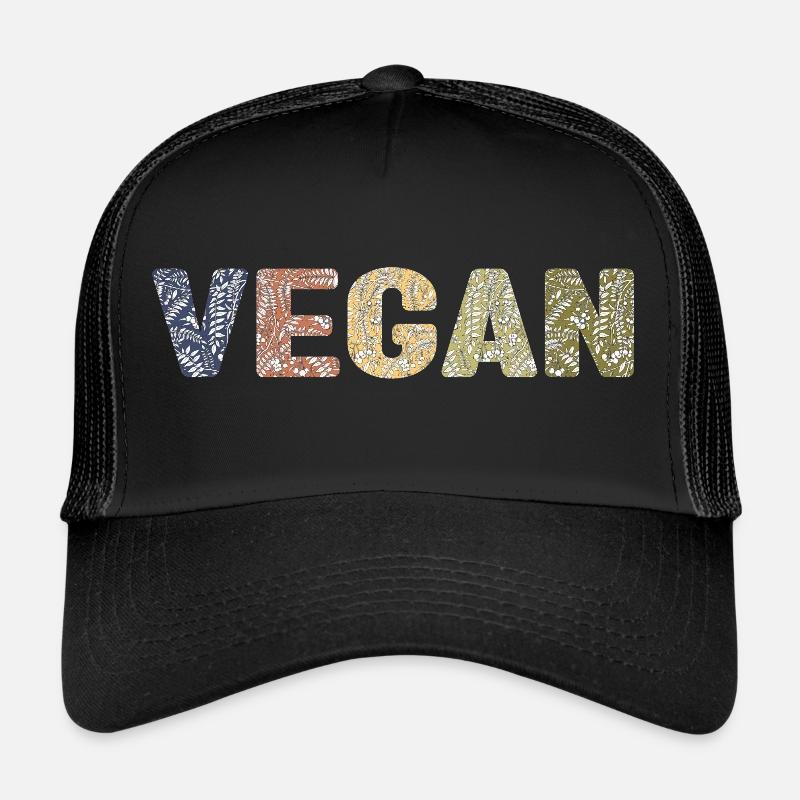 Vegan - botanical pattern - couleur forêt Casquette trucker 